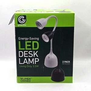 Greenlite - Energy-Saving LED Flexible Desk Lamps - 2 Pack Bright White NEW!